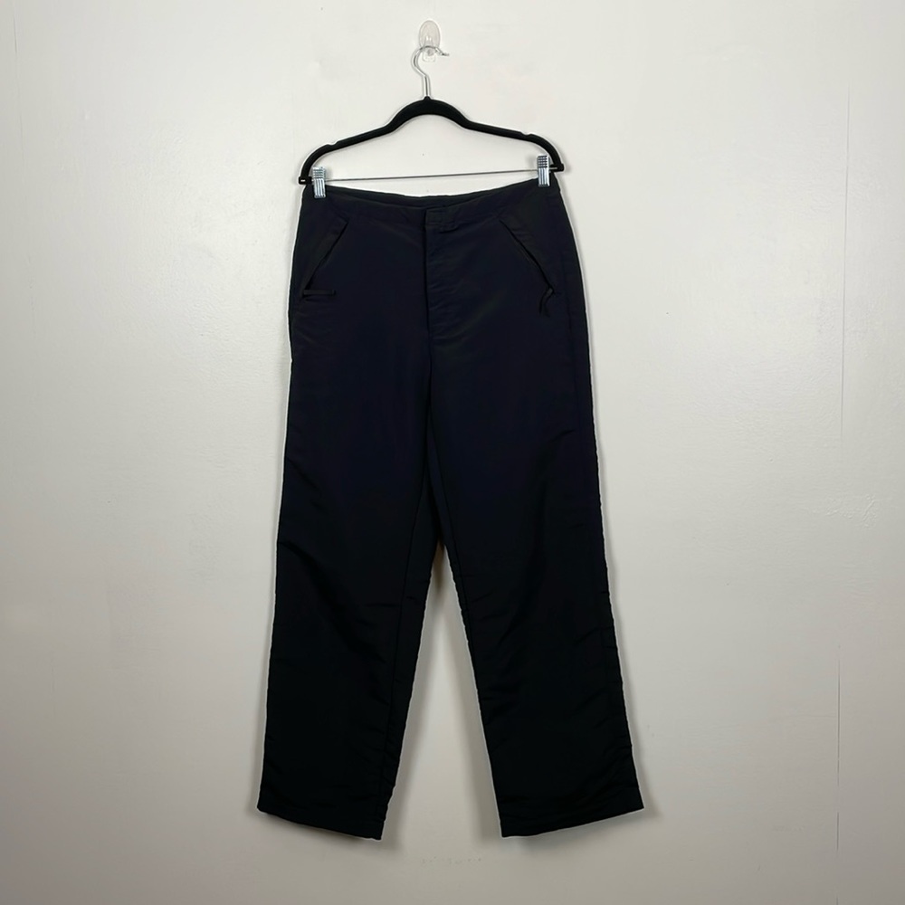 Nike  Athletic Windbreaker Pants Mens Small Black Drawstring Waist 4 Pockets